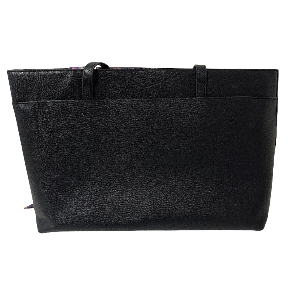 Betsey Johnson Large Black Leather Tote w/ Attached Wristlet – GUC